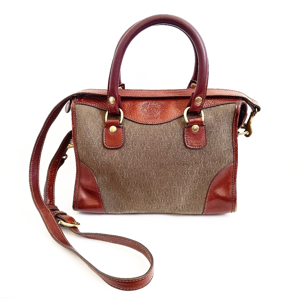 Vintage Ghurka Green Canvas Satchel Handbag